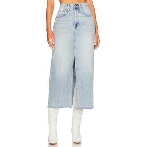 Pistola 'Alice' Blue Cotton High Rise Midi Skirt Size 28